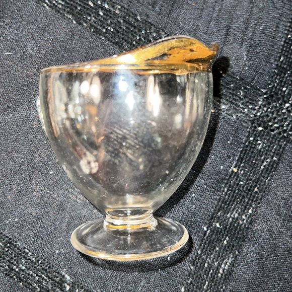 Vintage Gold Rimmed Cream and Sugar Glasses - Picture 6 of 12